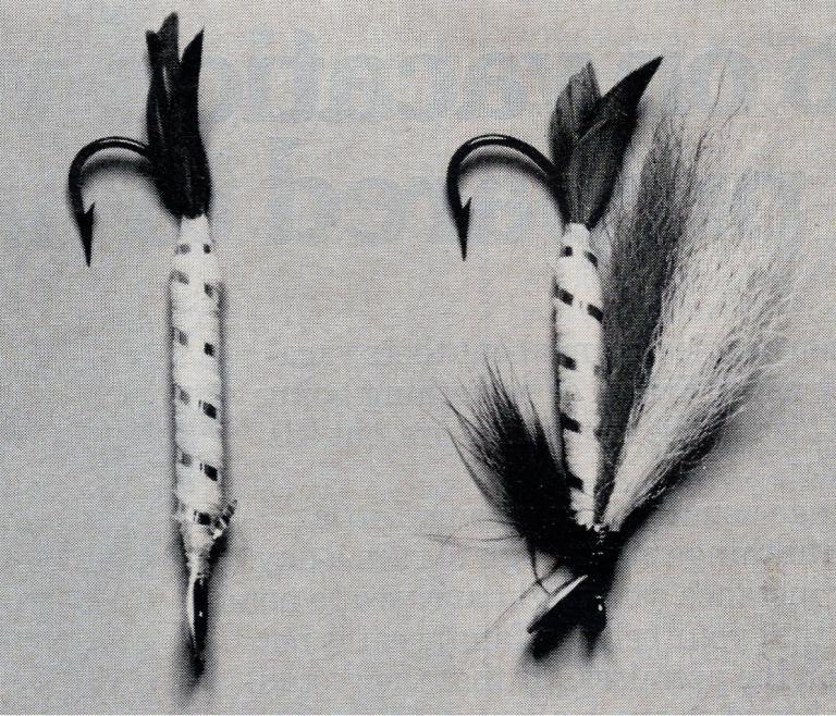 Three fishing lures are photographed side-by-side.